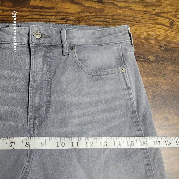 Gap Jeans Sz 10 Vintage Slim Sky High Crop Raw Hem Tummy Control Stretch Denim - Picture 6 of 10